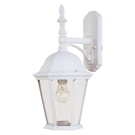 Maxim One Light White Clear Glass Wall Lantern 1004WT